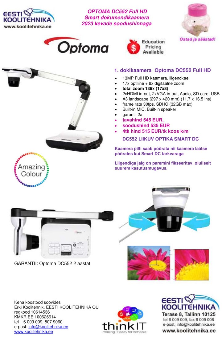 Optoma DC552 Full HD kevade soodushinnaga