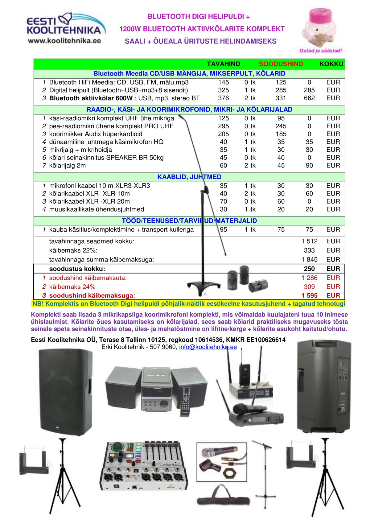 1200W aktiivkõlarite komplekt