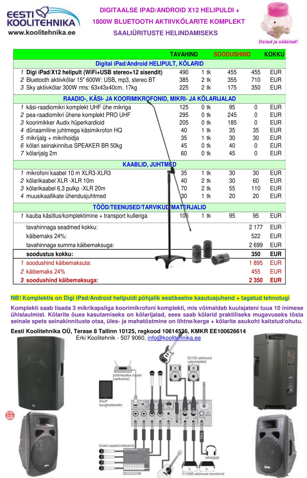 1800W aktiivkõlarite komplekt