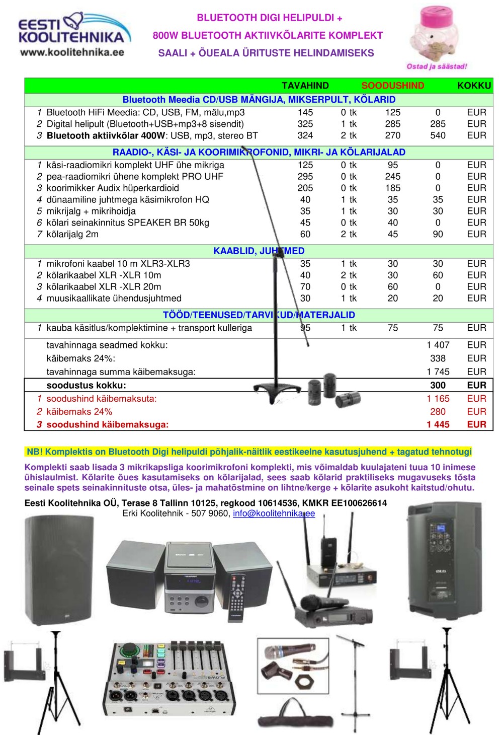 800W aktiivkõlarite komplekt