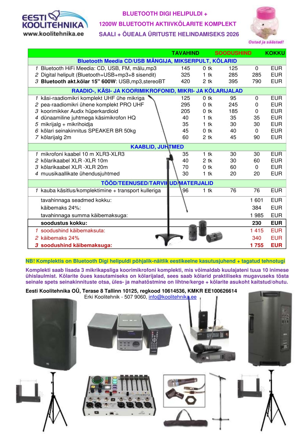 1200W aktiivkõlarite komplekt