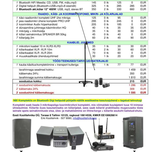 800W aktiivkõlarite komplekt